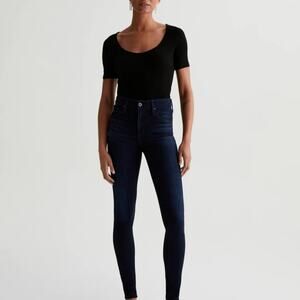 NEW AG Adriano Goldschmied Farrah High Rise Dark Blue Denim Skinny Jean
